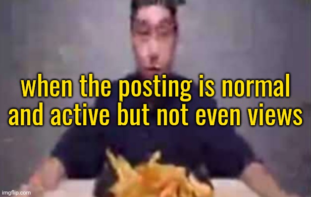 . | when the posting is normal and active but not even views | image tagged in are these fries | made w/ Imgflip meme maker