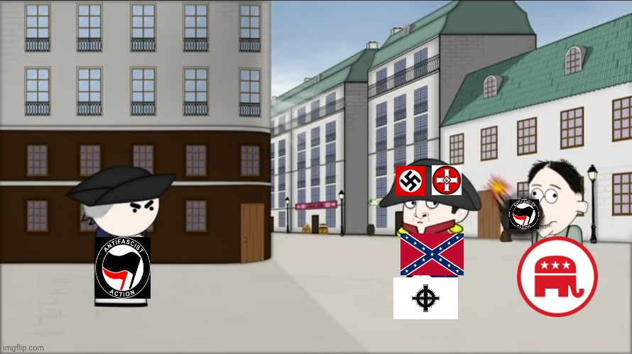 Antifa - Ignoring actual White Supremacists, Attacking Moderate Right-Wingers | image tagged in memes | made w/ Imgflip meme maker
