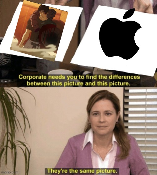 Apple logo | image tagged in corporate needs you to find the differences | made w/ Imgflip meme maker
