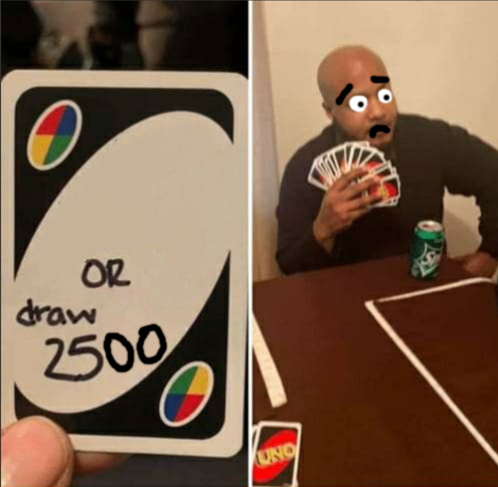 High Quality Uno draw 2500 Blank Meme Template