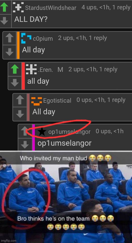 image tagged in bro thinks he's on the team | made w/ Imgflip meme maker