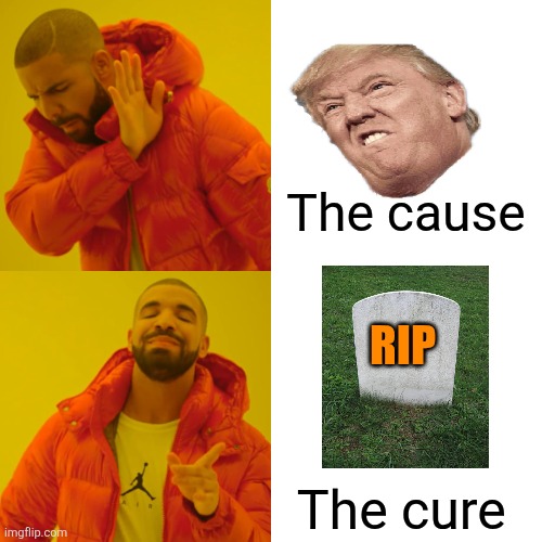 Drake Hotline Bling Meme | The cause The cure RIP | image tagged in memes,drake hotline bling | made w/ Imgflip meme maker