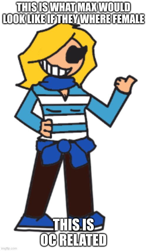 what if they met? | THIS IS WHAT MAX WOULD LOOK LIKE IF THEY WHERE FEMALE; THIS IS OC RELATED | image tagged in max,female max | made w/ Imgflip meme maker