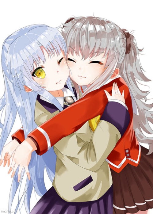 Kanade and Tomori | image tagged in angel beats,charlotte anime,charlotte,art | made w/ Imgflip meme maker