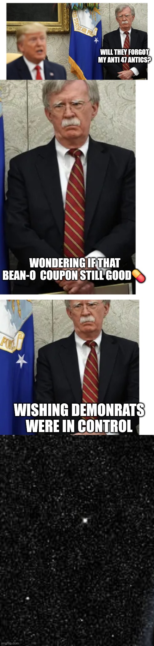 Crooked rino hiding in plain sight | WILL THEY FORGOT MY ANTI 47 ANTICS? WONDERING IF THAT BEAN-O  COUPON STILL GOOD💊; WISHING DEMONRATS WERE IN CONTROL | image tagged in rino | made w/ Imgflip meme maker