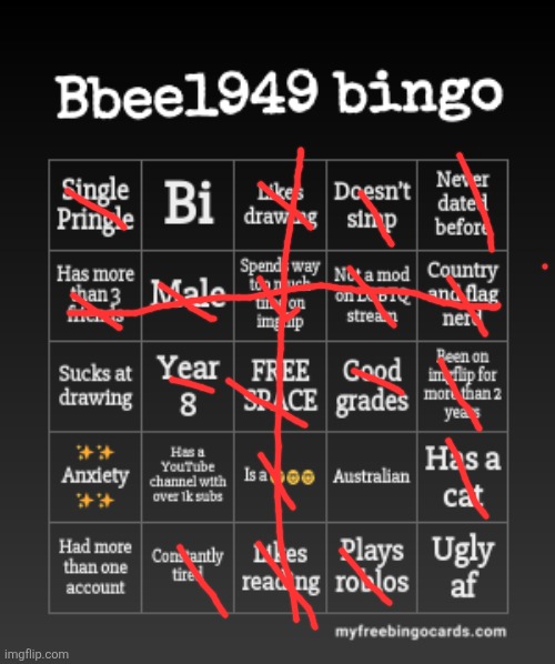 Justice for aros | image tagged in bbee1949 bingo | made w/ Imgflip meme maker
