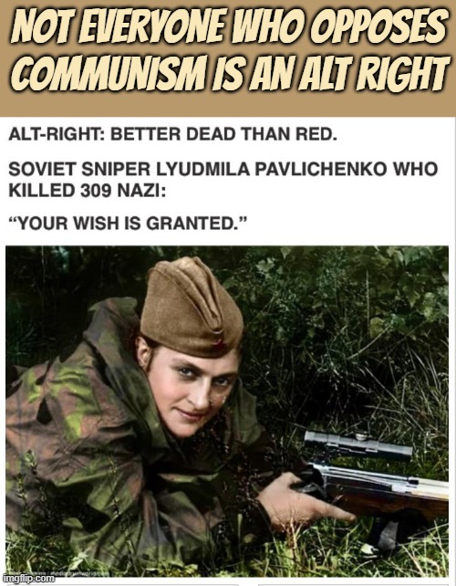 response to The Red Genie | NOT EVERYONE WHO OPPOSES COMMUNISM IS AN ALT RIGHT | made w/ Imgflip meme maker