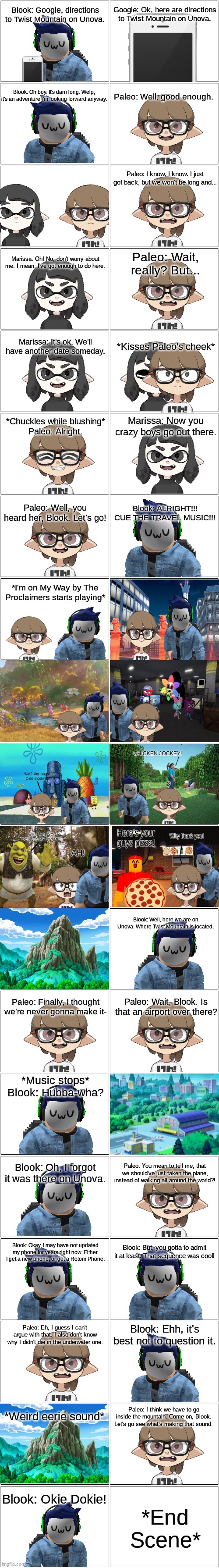 EOI Movie 2 scene: Traveling to Unova.mp3 | image tagged in comic,paleo,blook,marissa,paleoverse,eoiverse | made w/ Imgflip meme maker