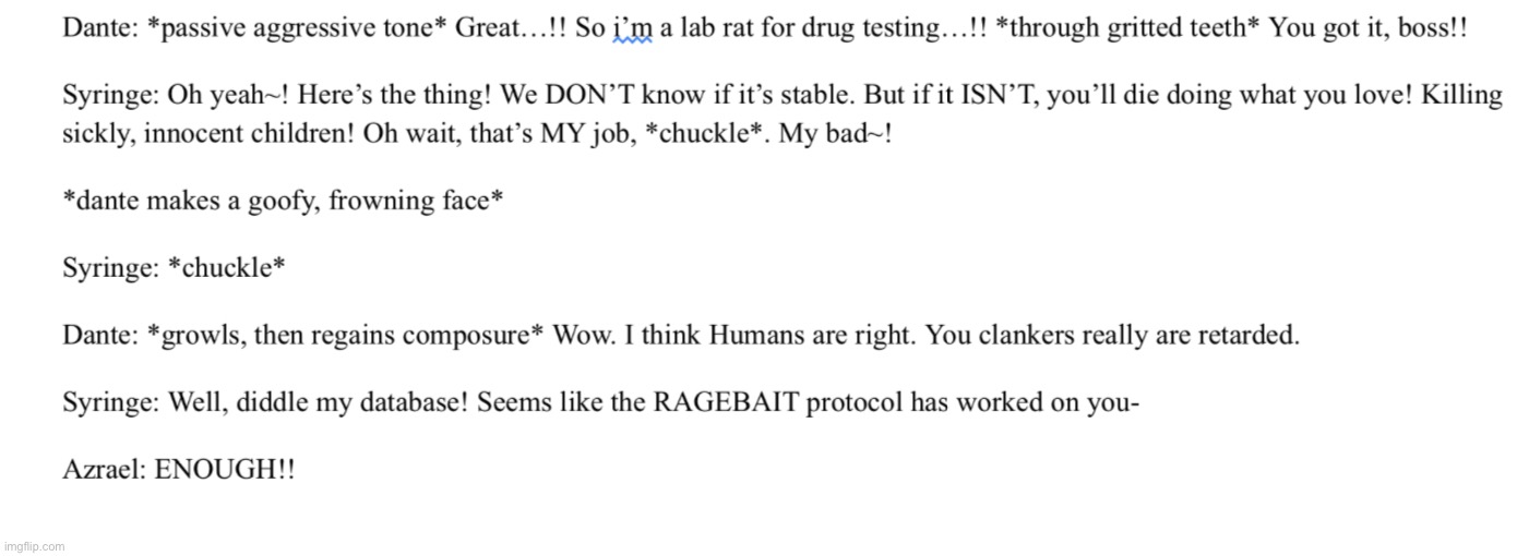 Snippet of afterlife hustle script | made w/ Imgflip meme maker