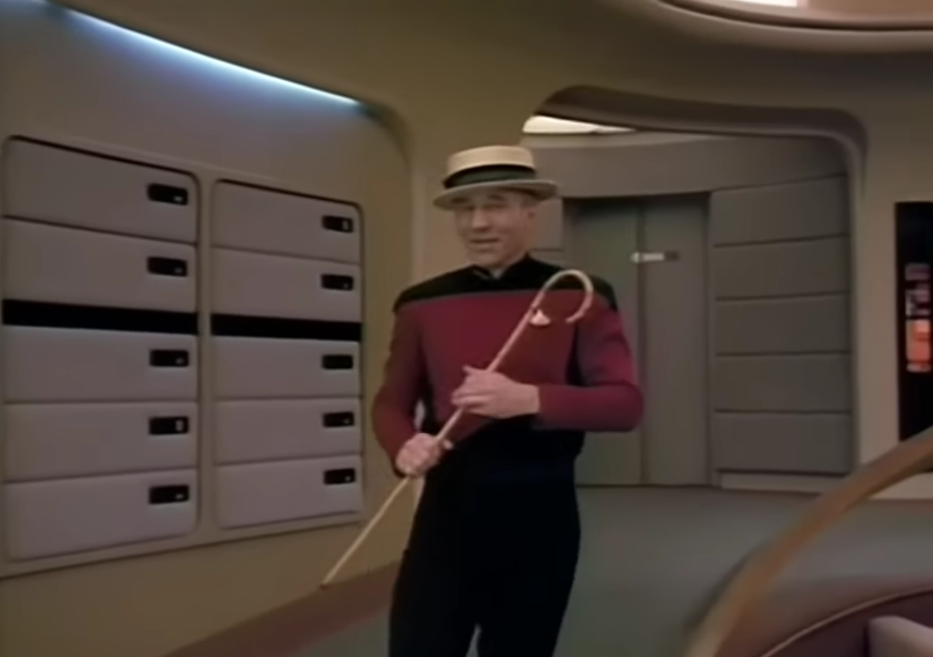 Picard Dancing On The Bridge Blank Meme Template