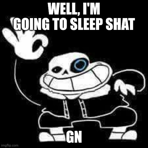 SANS UNDERPANTS | WELL, I'M GOING TO SLEEP SHAT; GN | image tagged in sans underpants | made w/ Imgflip meme maker