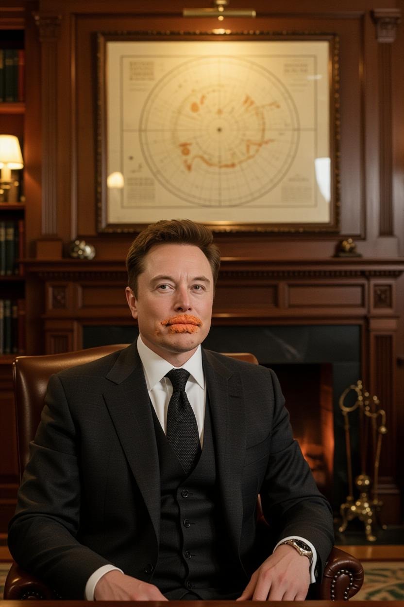 Elon Musk after blowing Trump Blank Meme Template