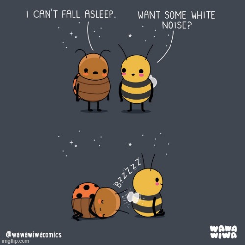 image tagged in ladybug,bee,insomnia,white,noise,sleeping | made w/ Imgflip meme maker