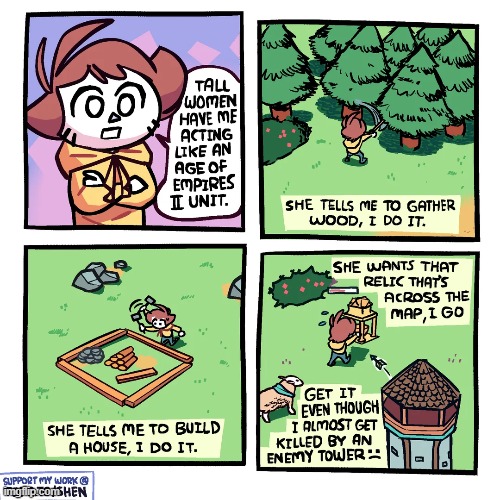 image tagged in tall,women,age of empires,wood,house,relic | made w/ Imgflip meme maker