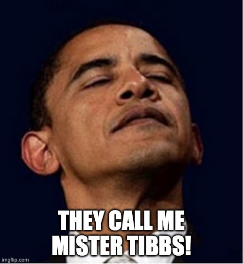 Barack Obama proud face | THEY CALL ME MISTER TIBBS! | image tagged in barack obama proud face | made w/ Imgflip meme maker