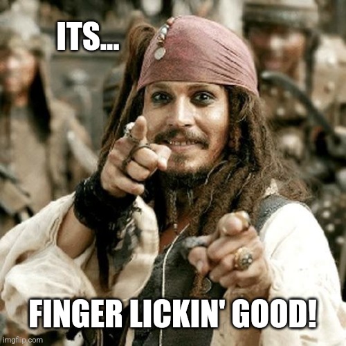 POINT JACK | ITS... FINGER LICKIN' GOOD! | image tagged in point jack | made w/ Imgflip meme maker
