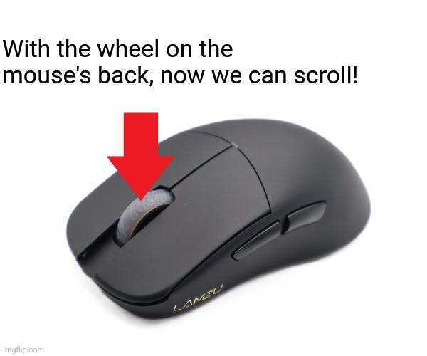 With the wheel on the mouse's back, now we can scroll! | made w/ Imgflip meme maker