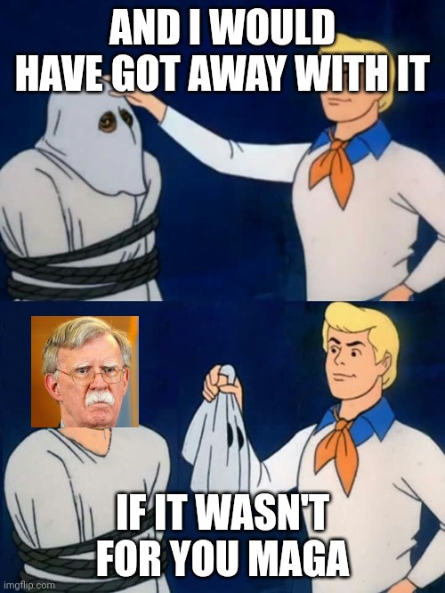 Bolten | AND I WOULD HAVE GOT AWAY WITH IT; IF IT WASN'T FOR YOU MAGA | image tagged in fred mask fred | made w/ Imgflip meme maker