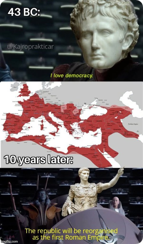 Octavian: the good version of Palpatine | image tagged in memez,roman empire,palpatine,octavian,star wars,history memes | made w/ Imgflip meme maker