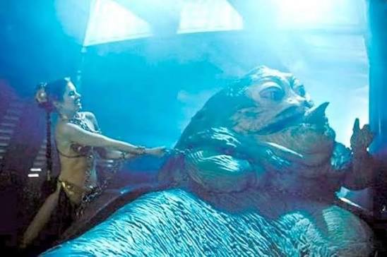 Leia strangling Jabba the Hut Blank Meme Template