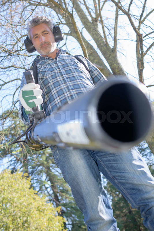 Leaf blower man Blank Meme Template