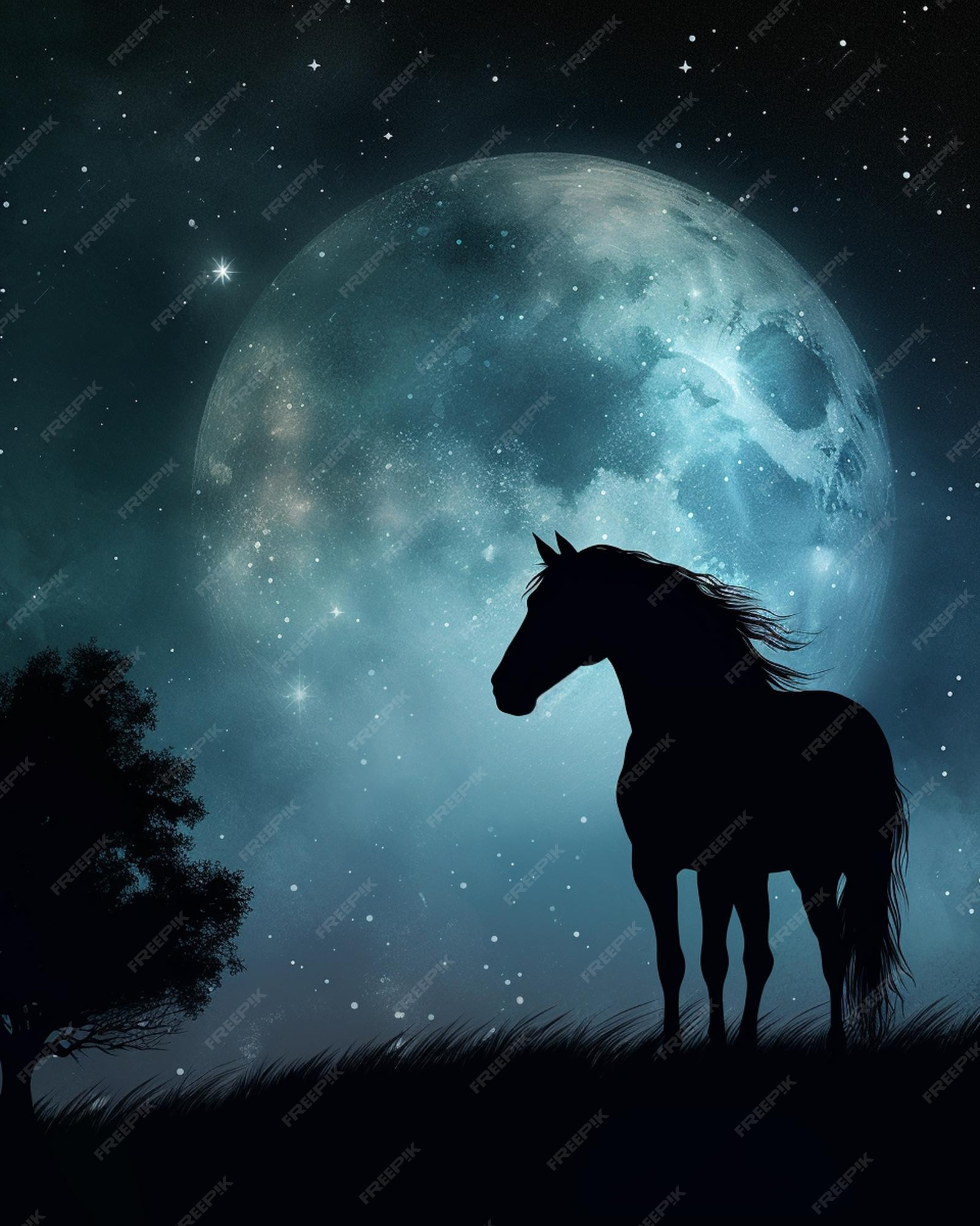 Horse at night Blank Meme Template