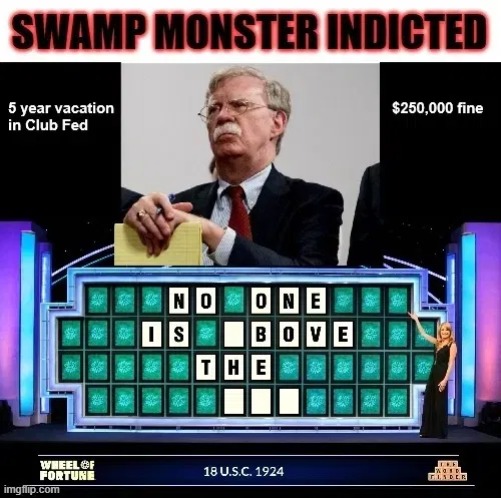 John Bolton | image tagged in law and order,punishment,drain the swamp | made w/ Imgflip meme maker