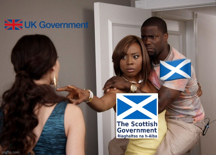 How it feels to be Scottish rn: | image tagged in woman holding kevin hart | made w/ Imgflip meme maker