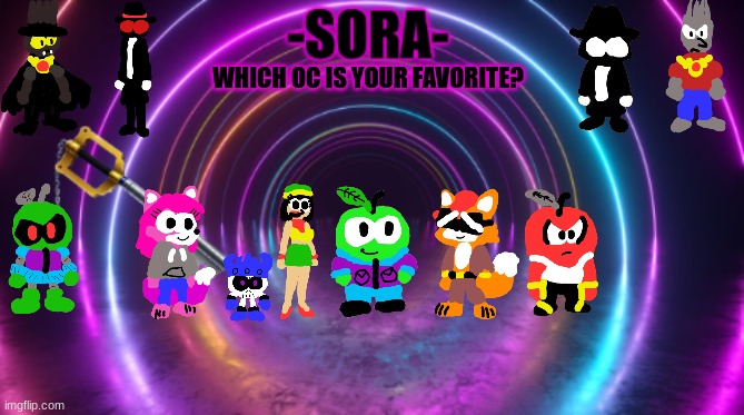 -Sora- template | WHICH OC IS YOUR FAVORITE? | image tagged in -sora- template,ocs | made w/ Imgflip meme maker