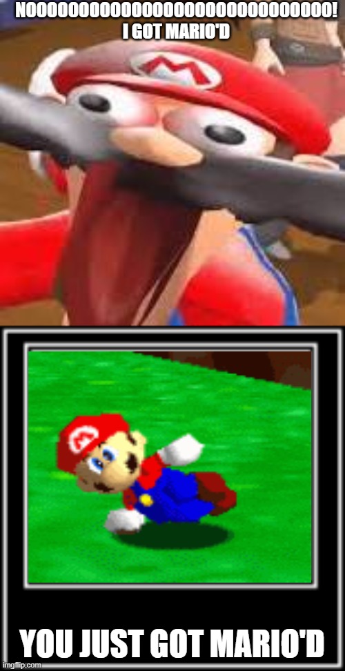 NOOOOOOOOOOOOOOOOOOOOOOOOOOOOO!
I GOT MARIO'D; YOU JUST GOT MARIO'D | image tagged in screaming mario,what how | made w/ Imgflip meme maker