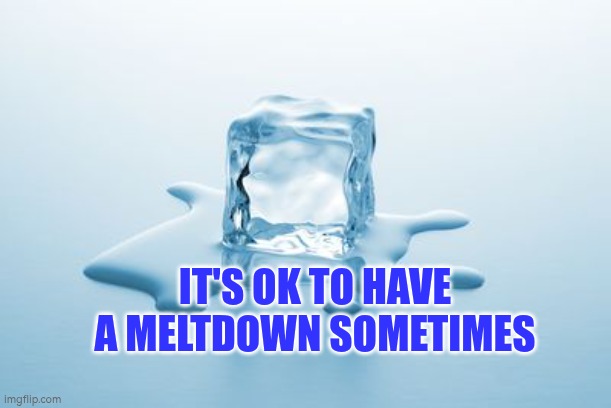 It's OK to have a meltdown sometimes | IT'S OK TO HAVE A MELTDOWN SOMETIMES | image tagged in meltdown,autism,communication | made w/ Imgflip meme maker