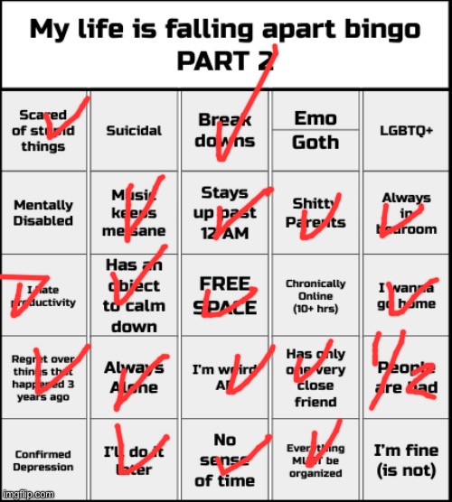 My life is falling apart bingo Part 2 | image tagged in my life is falling apart bingo part 2 | made w/ Imgflip meme maker