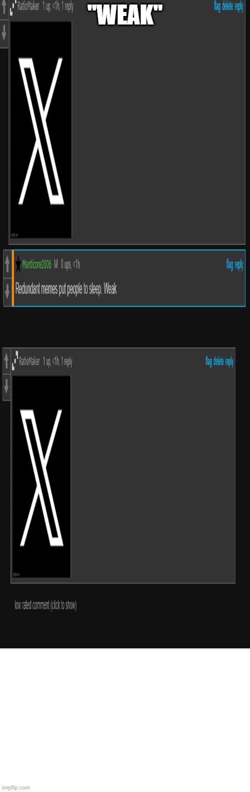 "WEAK" | image tagged in don't fw me | made w/ Imgflip meme maker