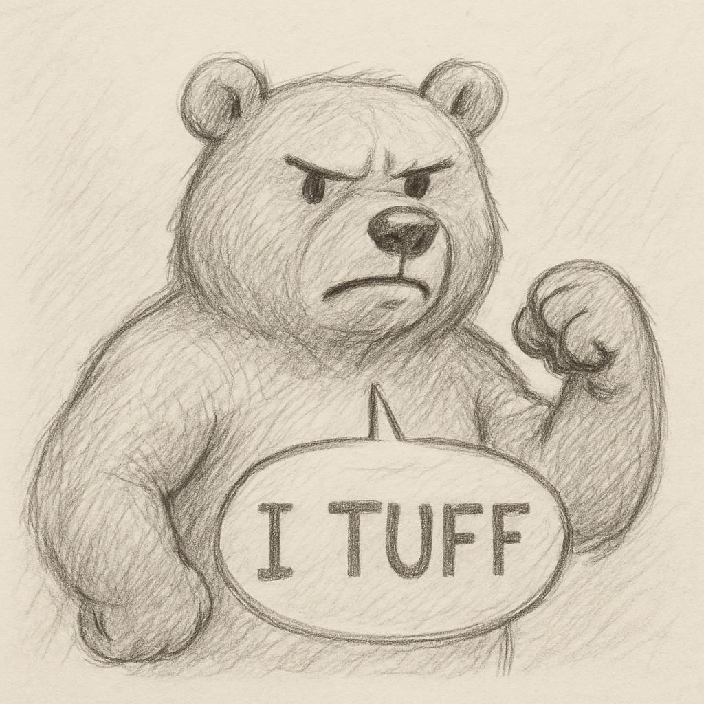 a bear saying he tuff Blank Meme Template