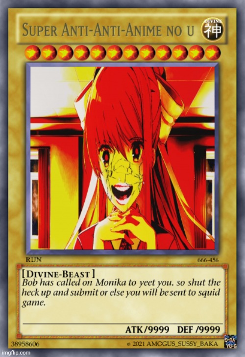 Found card | image tagged in anti-anti-anime no u lvl | made w/ Imgflip meme maker