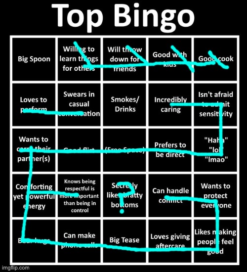 Top Bingo | image tagged in top bingo | made w/ Imgflip meme maker