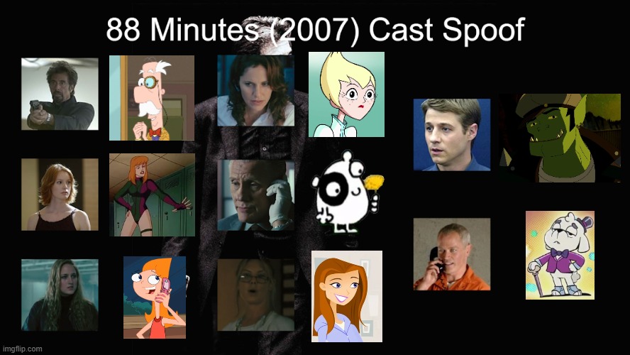 Credit to Waldness Topic International for this used | image tagged in meme,memes,spoof cast,88 minutes,characters,roles | made w/ Imgflip meme maker