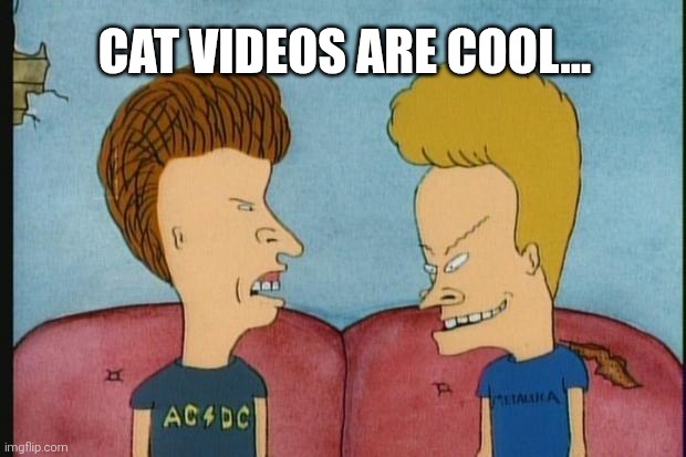 Beavis-and-Butthead | CAT VIDEOS ARE COOL... | image tagged in beavis-and-butthead | made w/ Imgflip meme maker