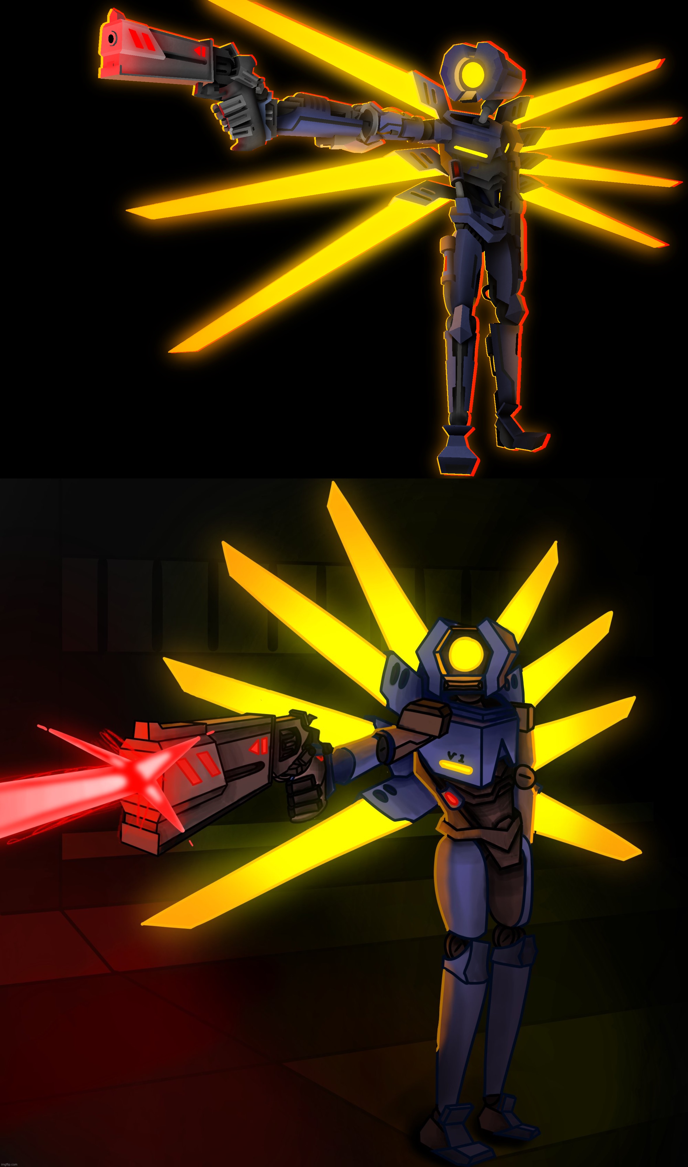 art progress since 13 months ago. (bottom one is the new one btw) | made w/ Imgflip meme maker