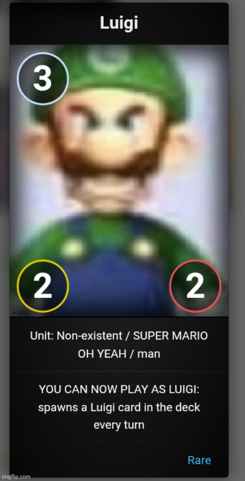 8 card (LUIGI) | made w/ Imgflip meme maker