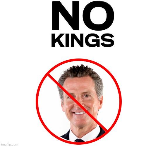 Gavin Newsom's no Kings notice | image tagged in gavin,no,kings | made w/ Imgflip meme maker