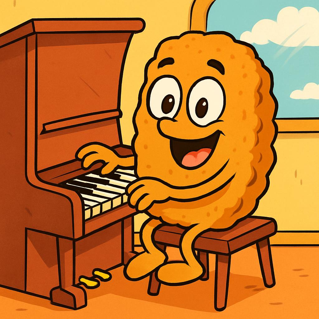 Chicken nugget playing the piano Blank Meme Template