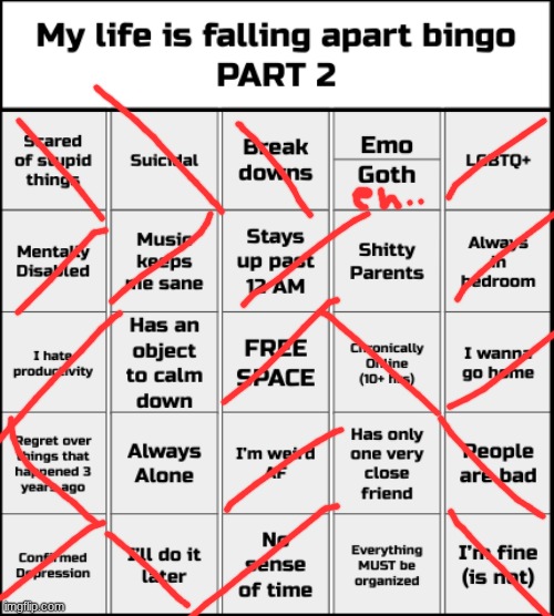 My life is falling apart bingo Part 2 | image tagged in my life is falling apart bingo part 2 | made w/ Imgflip meme maker