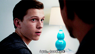 spiderman i got homework Blank Meme Template