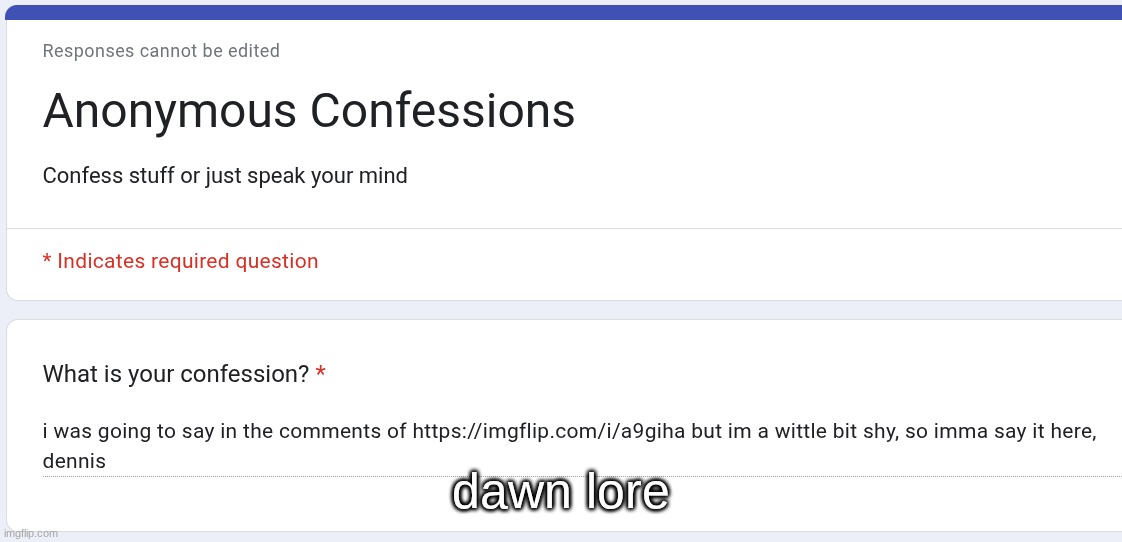 dawn lore | made w/ Imgflip meme maker