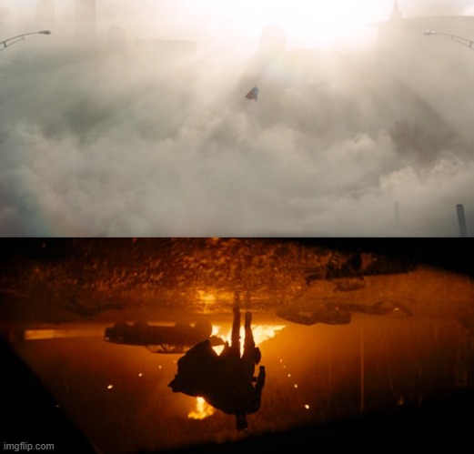 Rising in the light, cloaked in the dark | image tagged in superman,batman,the dark knight,man of steel,dc comics,comics/cartoons | made w/ Imgflip meme maker