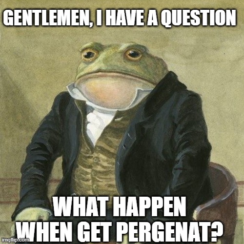 Gentlemen, it is with great pleasure to inform you that | GENTLEMEN, I HAVE A QUESTION; WHAT HAPPEN WHEN GET PERGENAT? | image tagged in gentlemen it is with great pleasure to inform you that | made w/ Imgflip meme maker