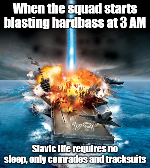 Generals – Zero Hour | When the squad starts blasting hardbass at 3 AM; Slavic life requires no sleep, only comrades and tracksuits | image tagged in generals zero hour,slavic lives matter | made w/ Imgflip meme maker