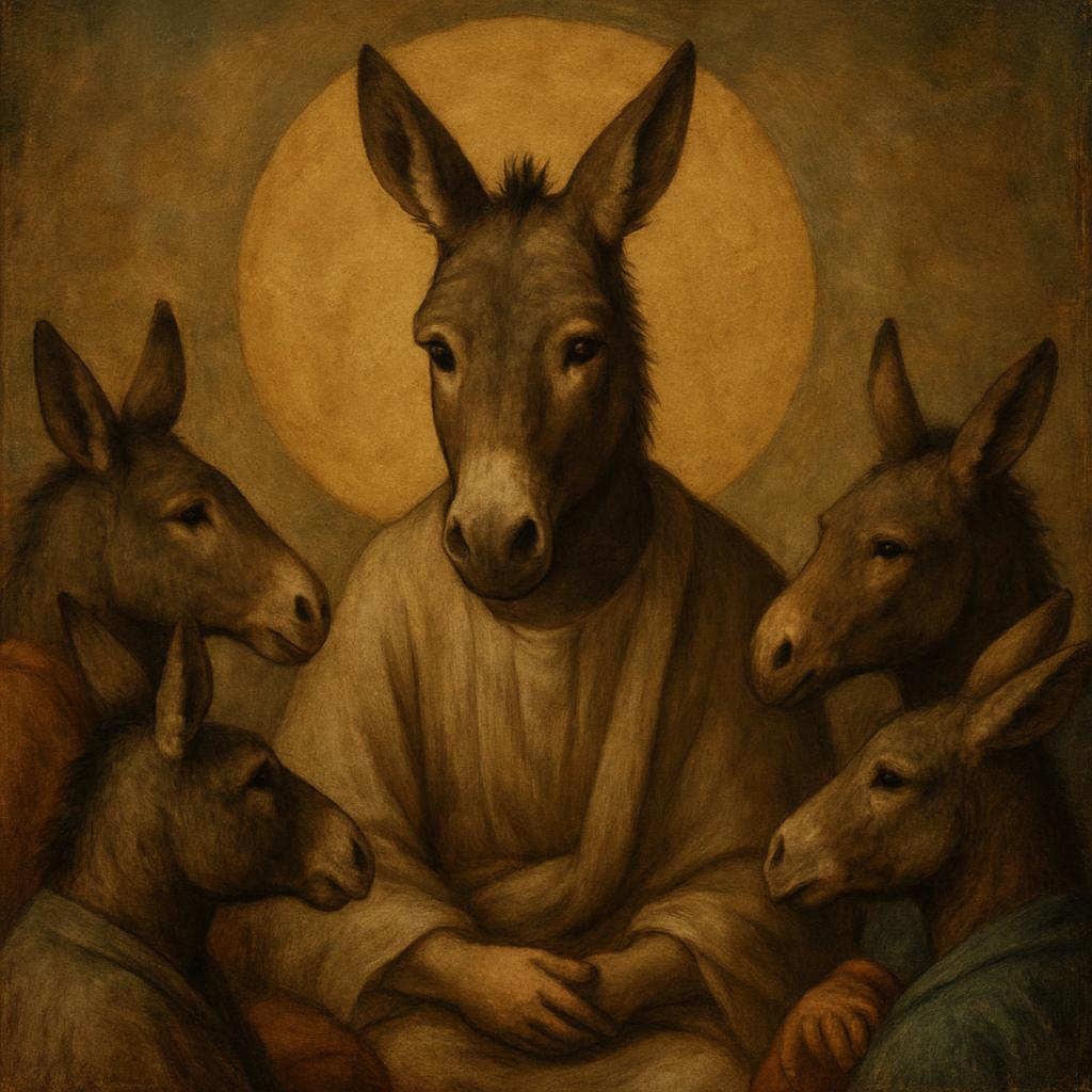 Donkey with his disciples Blank Meme Template