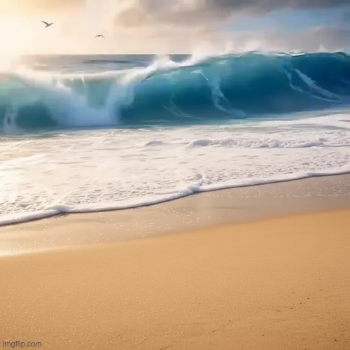 A familiar beach, yet the making of a cold machine. | made w/ Imgflip meme maker